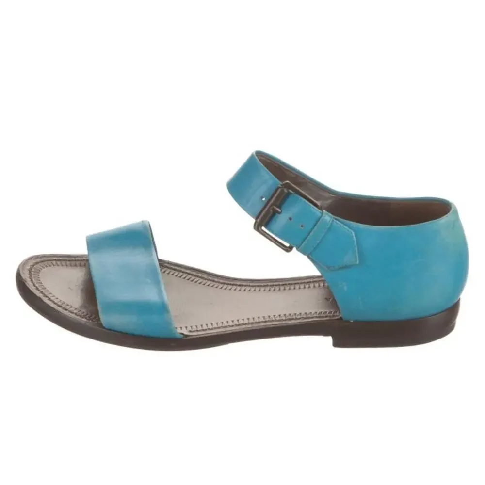 Blue leather sandals leathersandals description